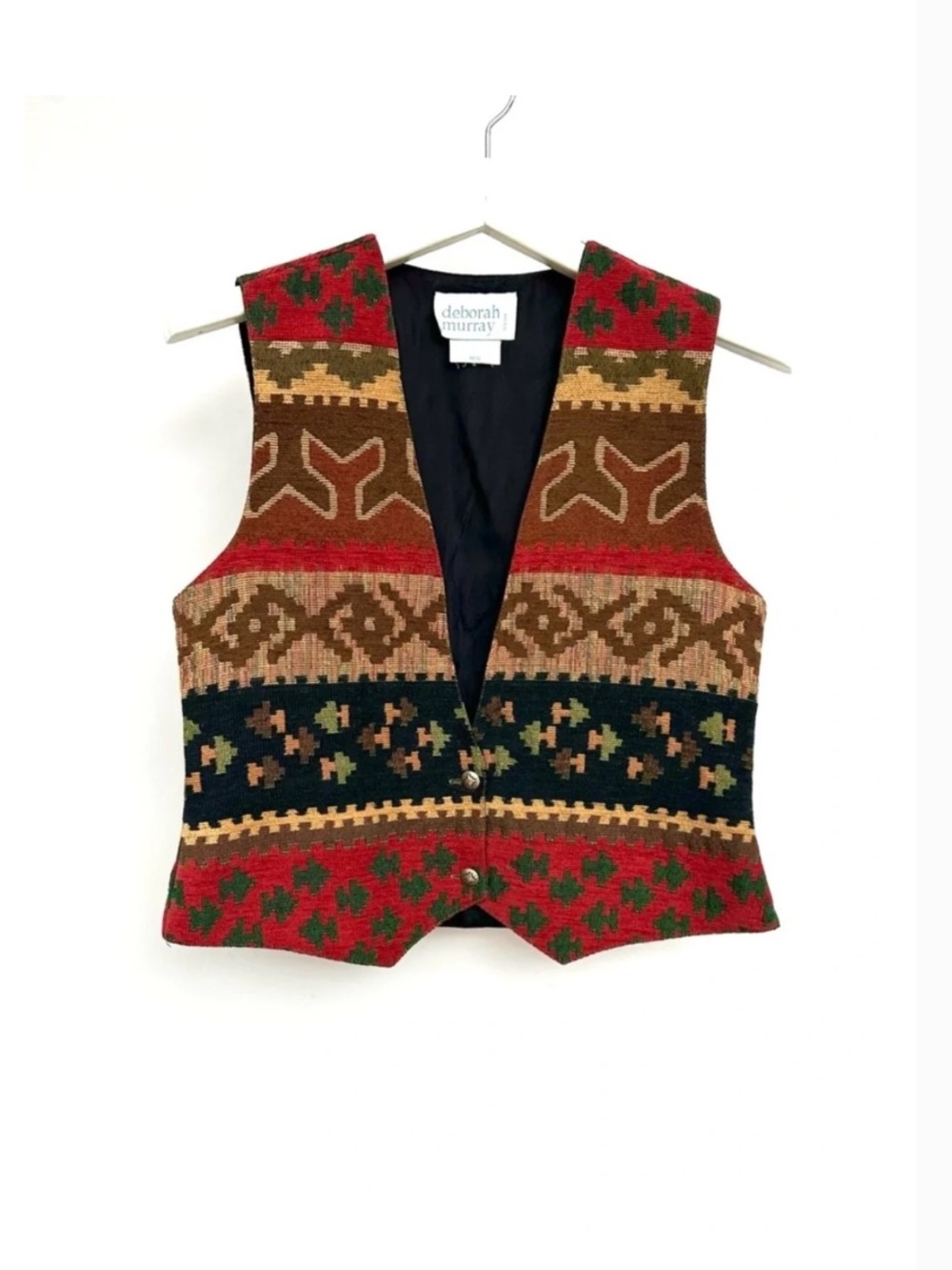 💥FINAL$🔻 Deborah Murray Southwestern Patterned Wool Vest